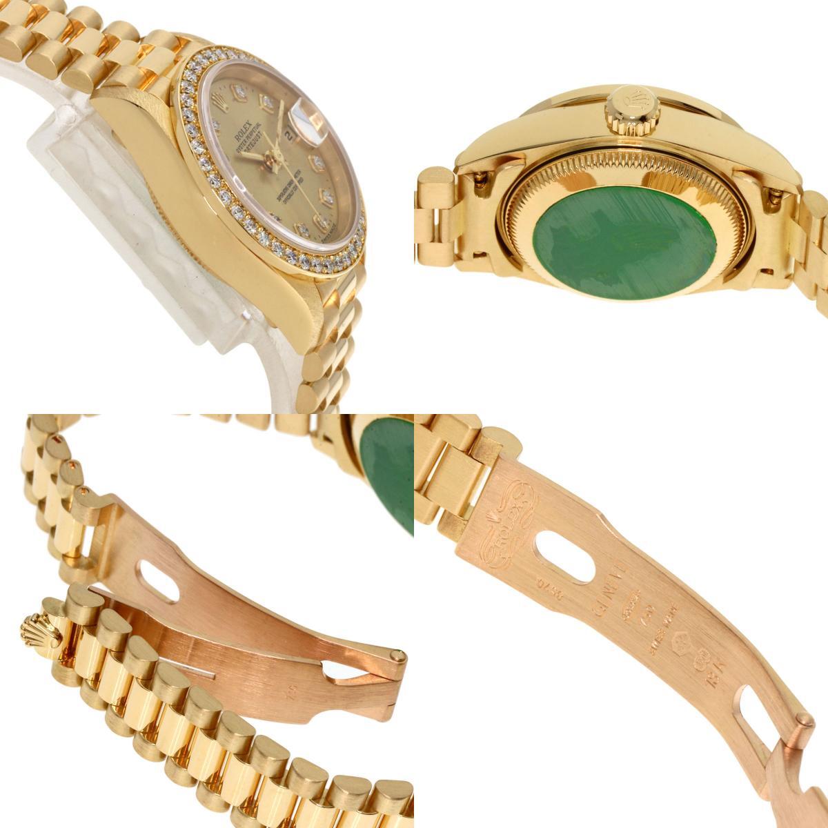 ROLEX ロレックス 69138G デイトジャスト 10P ダイヤモンド 腕時計 K18イエローゴールド K18YG ダイヤモンド レディース 中古_画像6
