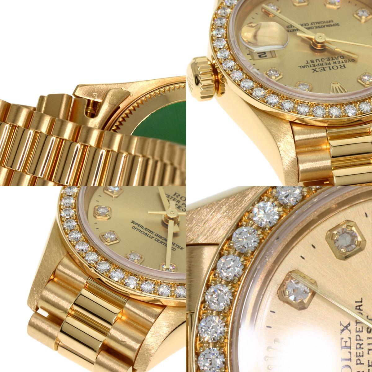 ROLEX ロレックス 69138G デイトジャスト 10P ダイヤモンド 腕時計 K18イエローゴールド K18YG ダイヤモンド レディース 中古_画像10