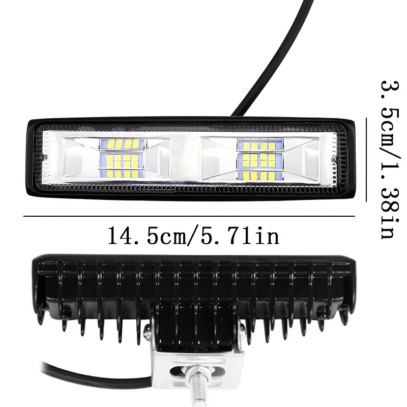 2個セット 車用 ヘッドライト LEDライト 補助ライト14.5cm バイク用 16LED 48W イエロー 黄色 12V カーライト おしゃれ 明るい t7850_画像6