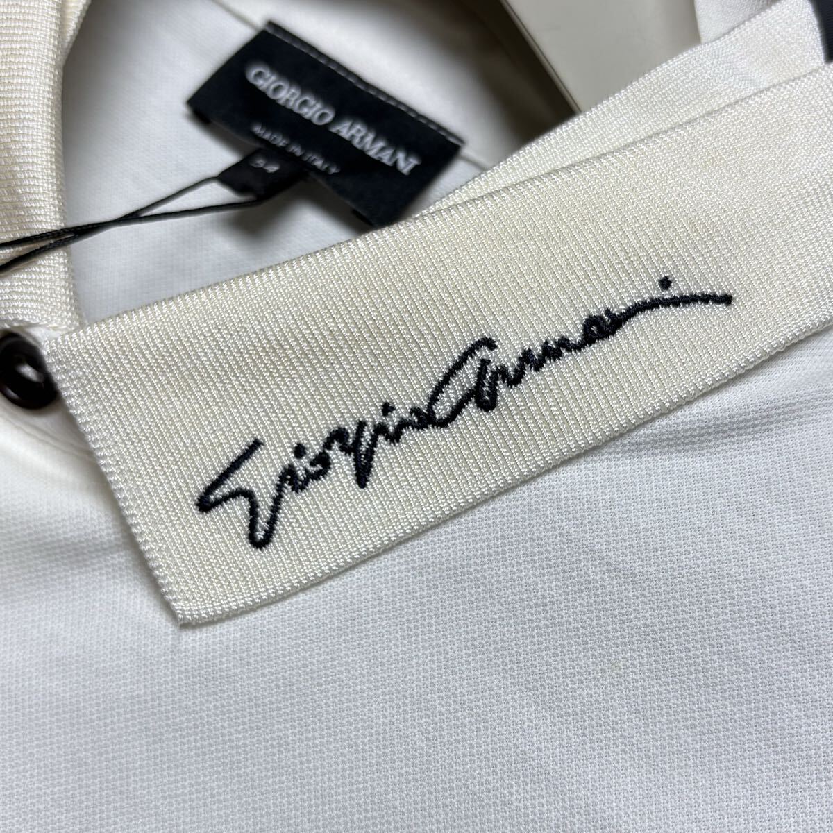 【希少XL相当】GIORGIO ARMANI ロゴ刺繍 半袖Tシャツ 52 新品タグ付き/希少XXL☆ GIORGIO ARMANI シグネチャーロゴ刺繍