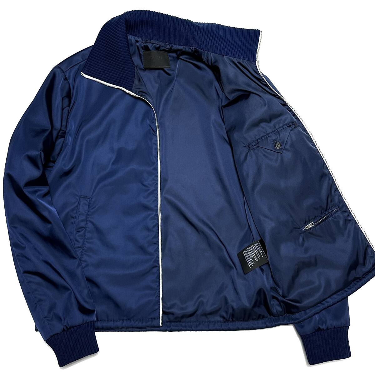 プラダ ジャケット ネイビー PRADA 国内正規品 PRADA Technical Nylon Zip-Up Jacket サイズ50 紺