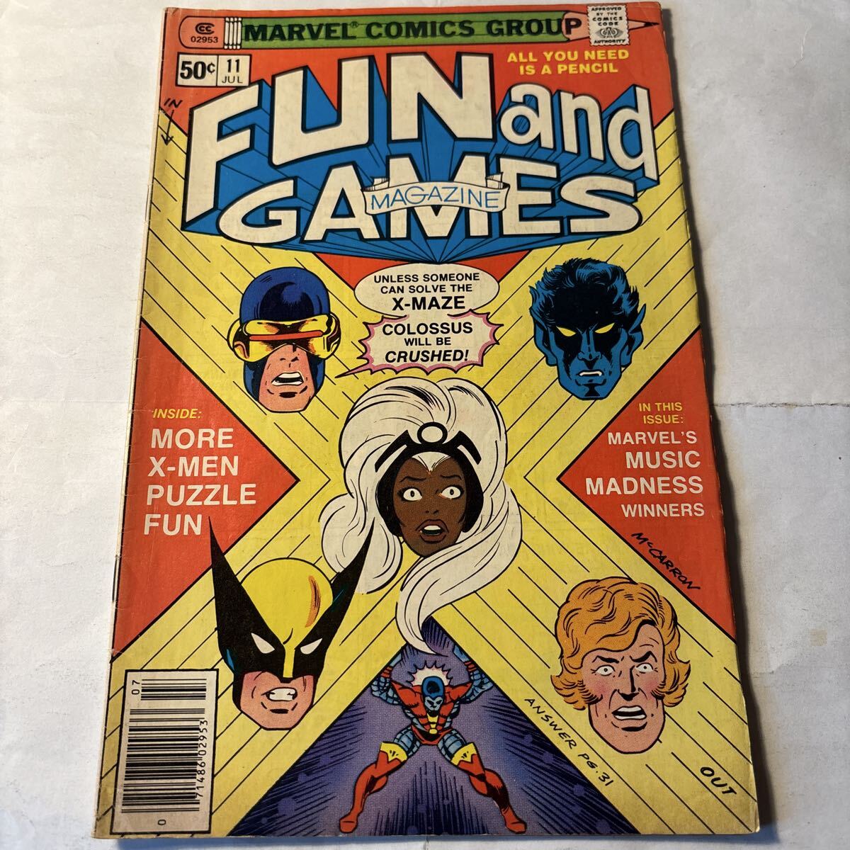 [493]ヴィンテージ アメコミ マーベル「ファン アンド ゲーム マガジン」1980年7月刊 リーフ 古書 雑誌 漫画 USA 広告 当時物 パズル 迷路_画像1