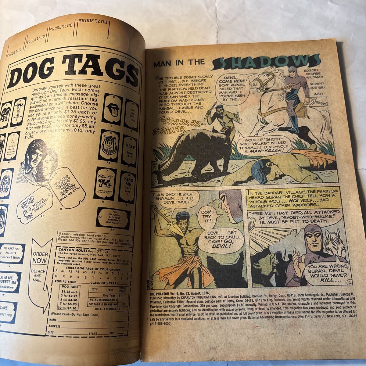 [528]ヴィンテージ アメコミ チャールトン「ファントム」『THE PHANTOM』1976年8月刊 リーフ 古書 雑誌 漫画 USA 広告 70’s_画像3