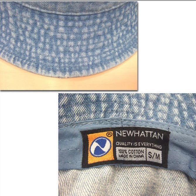 【ニューハッタン】新品未使用 デニム バケットハット ライトブルー S/M NEWHATTAN 1530 男女兼用 レディース メンズ_画像4