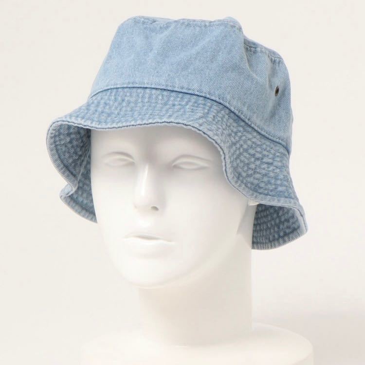 【ニューハッタン】新品未使用 デニム バケットハット ライトブルー S/M NEWHATTAN 1530 男女兼用 レディース メンズ_画像3