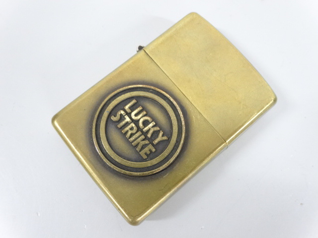 ZIPPO 　ジッポ　ラッキーストライク　カスタム品　ソリッドブラス　　送料185円 特価\u203c️ ラッキーストライクZippo ソリッドブラス ジッポー