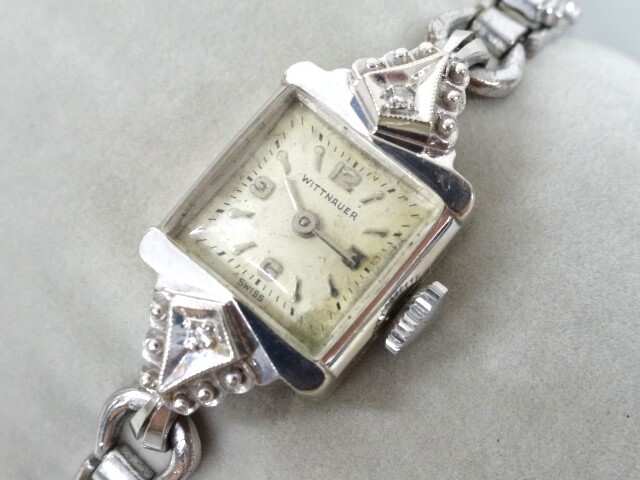 【OH済み】ウイットナー　14kWG無垢　レディース　レアアンティーク JA-1945| レディース / セイコー ユニバース 14KWG ホワイト