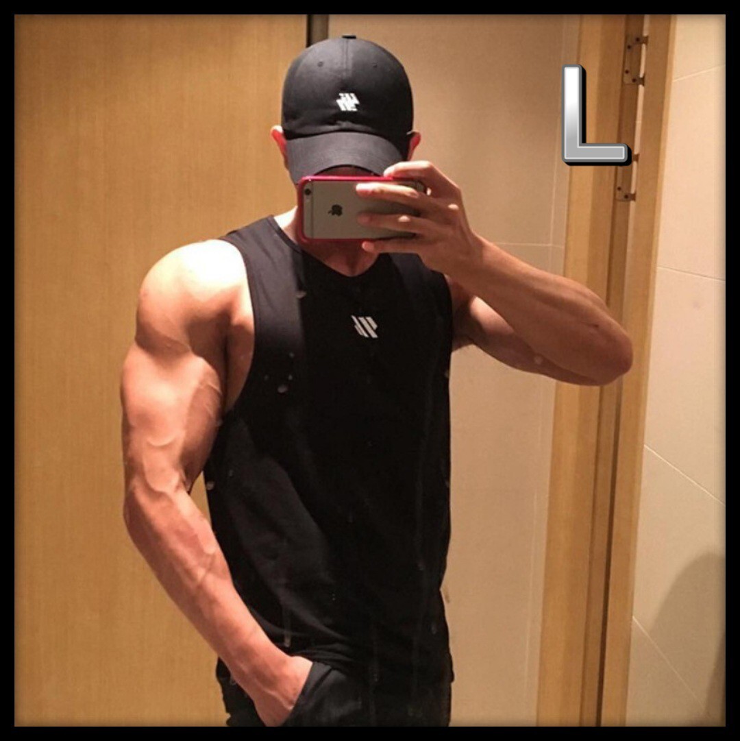 メンズ タンクトップ 黒 L トレーニング 筋トレ スポーツ 速乾 吸汗_画像1