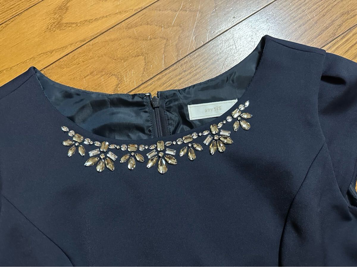 ◇エニィスィス any SiS ビジュー装飾 ワンピース◇結婚式パーティーフォーマル_画像4
