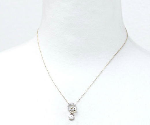  Vendome Aoyama K18 YG/WG/PG бриллиант подвеска колье 0.21ct