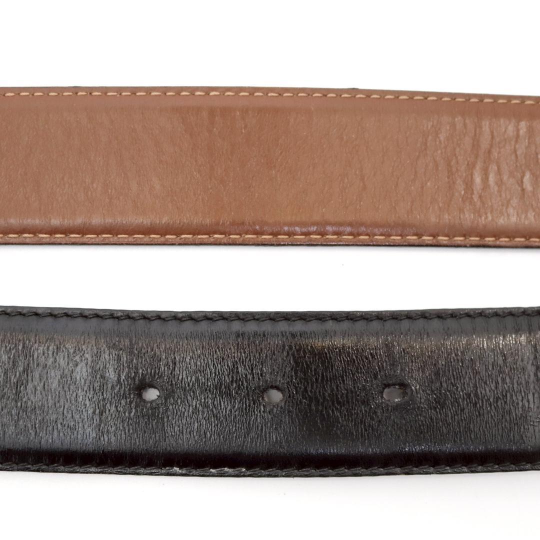 GUCCI グッチ Gバックル 90cm±2.5 レザーベルト 黒×金 837_画像6