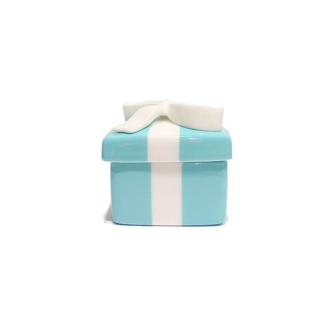 ティファニー 青と白のストライプ 陶器製アクセサリーケース ほぼ未使用】鑑定済 TIFFANY&CO ティファニー ブルーボックス