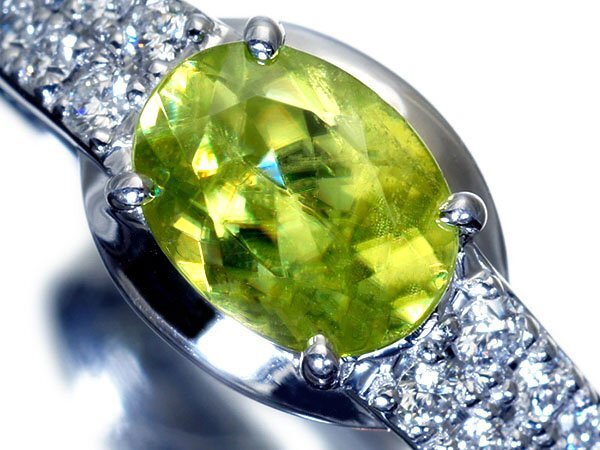 【ジュエリー極】TASAKI 現行品 超希少宝石 極上ファイア 極上天然スフェーン1.66ct&ダイヤ 超高級K18WGリング h7663ivm【送料無料】_画像2