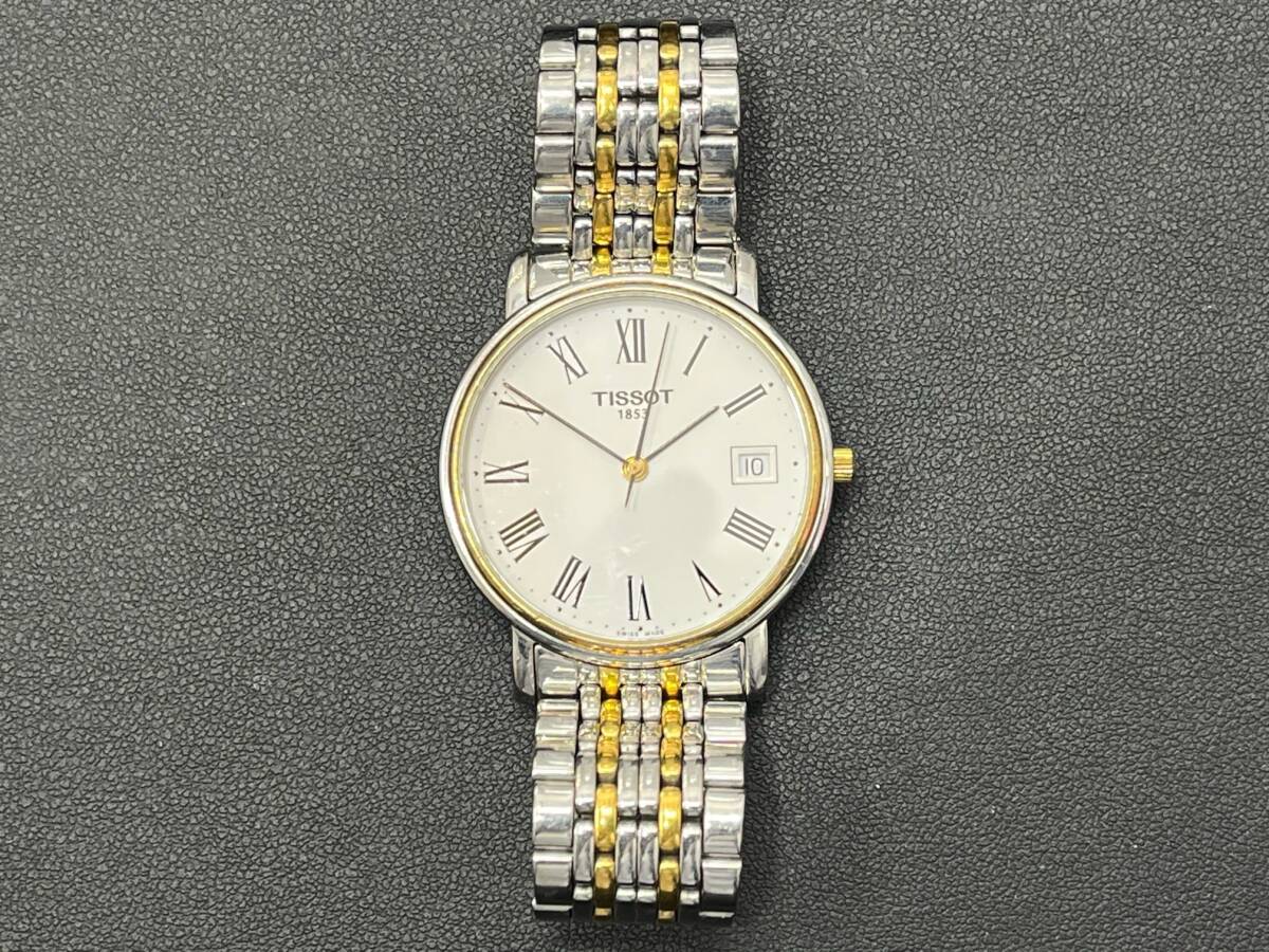 #727 TISSOT ティソ メンズ時計 T870/970 TKP-BC 21249 白文字盤 クラシックデザイン コンビ 現状品