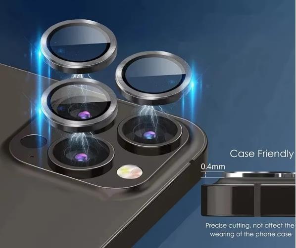 iphone16 16Plus カメラカバー カメラフィルム レンズ 保護フィルム 薄型 強化ガラス 耐衝撃 独立型 アルミ合金 ブラック_画像7