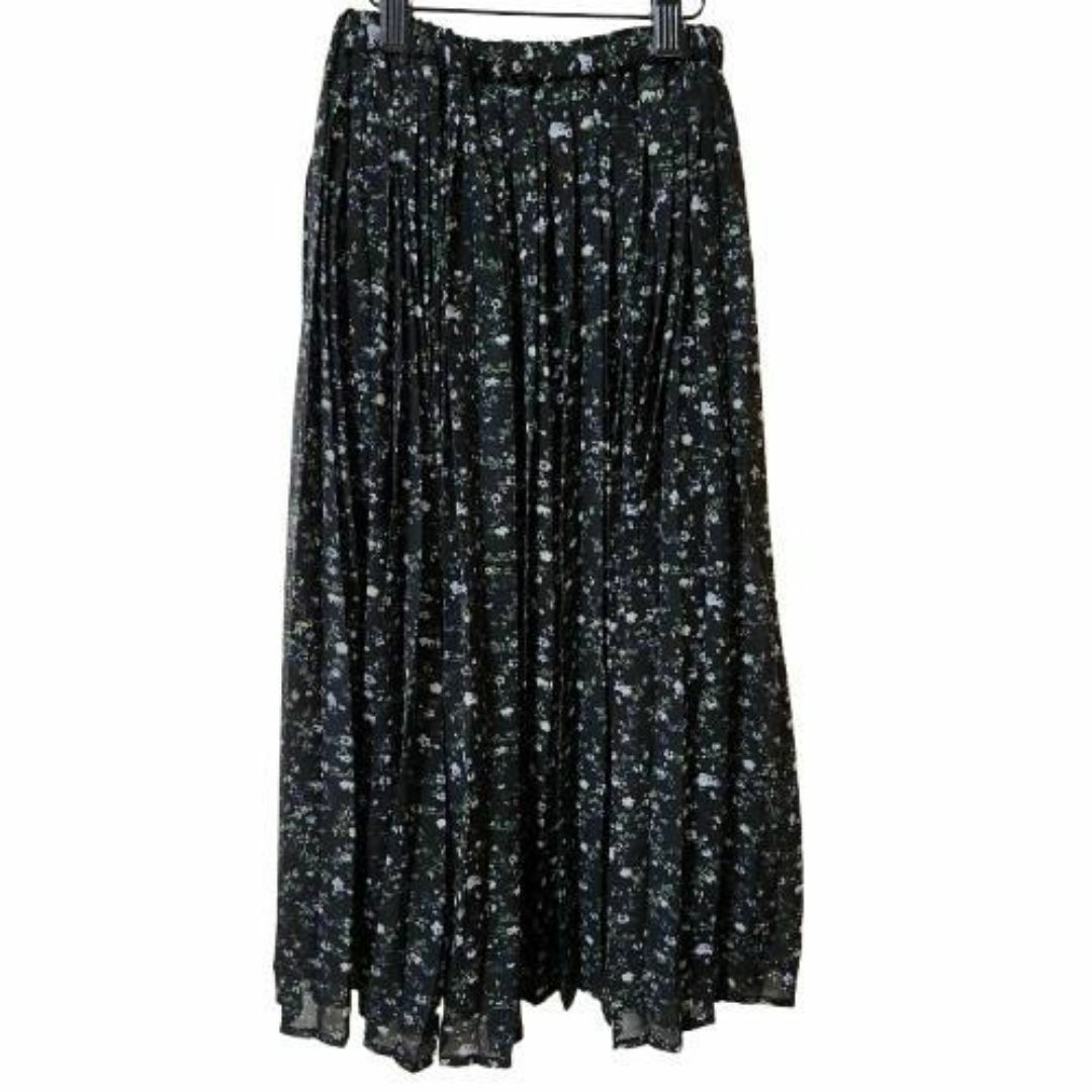 キッズ　140サイズ　スカート　ボトムス　女の子　小花柄　ロング　ブラック_画像8