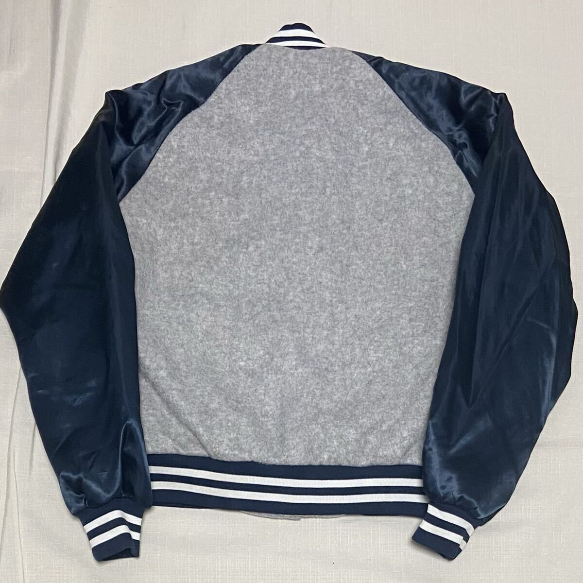 スペシャル 80sビンテージ マックトラック MACK TRUCKS 紺 ナイロン ジャケット ボア サテン スタジャン USA製 Chalk Line ブルドッグ 古着_画像2