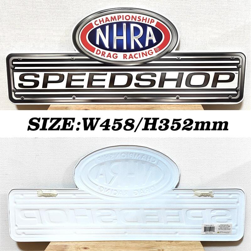ブリキ看板 NHRA Speedshop アメリカン エンボスメタルサイン かっこいい ビンテージ 壁掛け プレート おしゃれ 壁飾り ガレージ_画像2