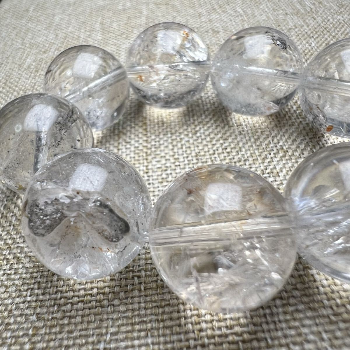 【78053】 キラキラ 虹入り ハーキマーダイヤモンド 14mmブレスレット 天然石_画像5