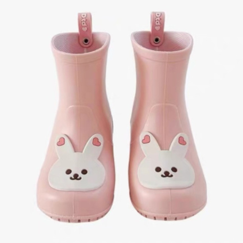 ☆ ウサギ×ピンク ☆ 17.5cm ☆ レインブーツ キッズ アニマル かわいい レインブーツ キッズ 男の子 女の子 レインシューズ 雨靴 長靴_画像1