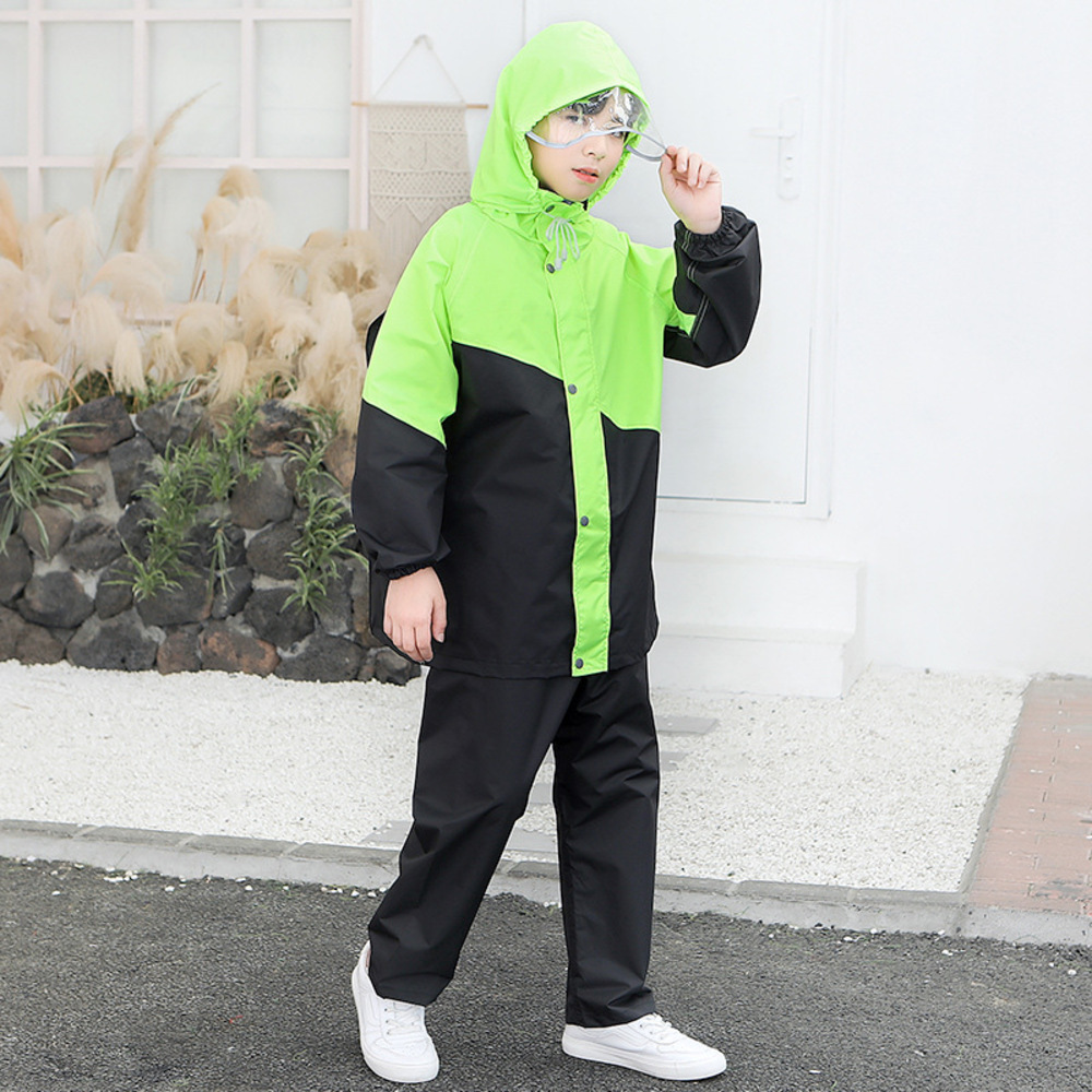 ☆ グリーン ☆ 3XL ☆ レインスーツ キッズ pk0916 レインコート 上下 リュック対応 ジュニア レインスーツ 小學(xué)生 中學(xué)生 子供 キッズ
