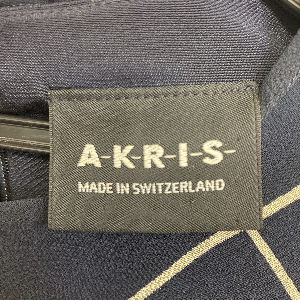 AKRIS アクリス ワンピース ロング ネイビー 古着_画像3