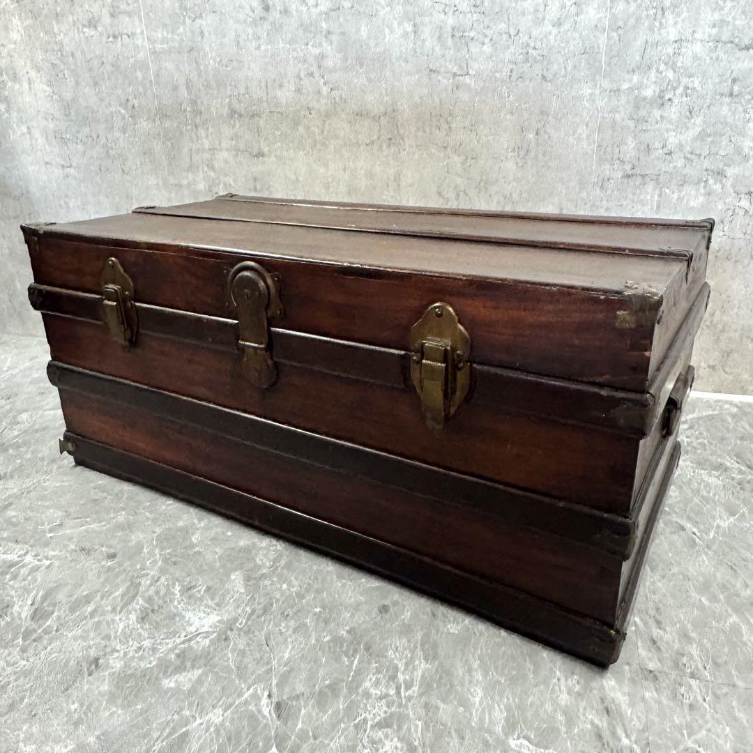 【珍品】トランクケース コンテナボックス 船舶 船鞄 収納 アンティーク① 送料込み【珍品】トランクケース コンテナボックス 船舶 船鞄