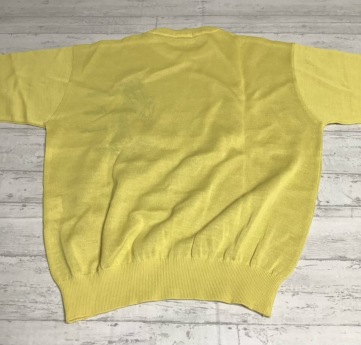 タグなしサービス　新品未使用　激レア　ピアスポーツ　定価23,000円程　 Ｌサイズ 　カットソー　半袖ニット　イエロー系_画像9