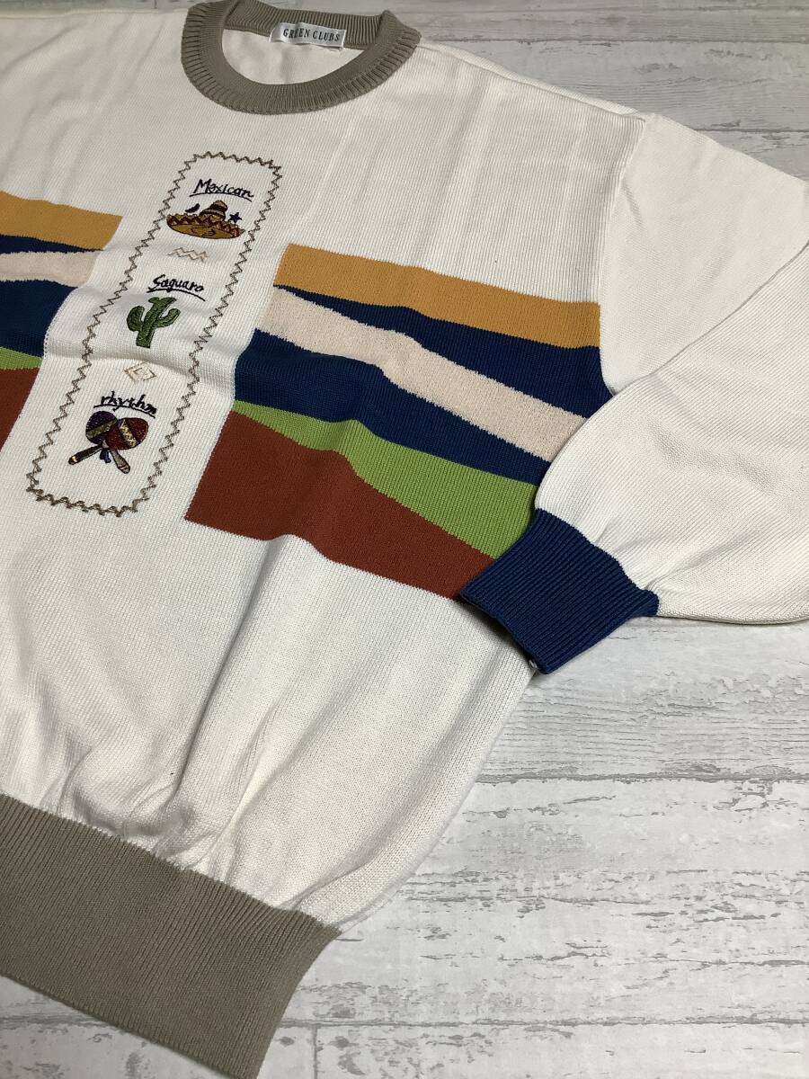タグなしサービス　新品未使用　グリーンクラブ　定価30,000円程の品　 Lサイズ程 　秋冬春　高級ニットカットソー　高級セーター_画像3