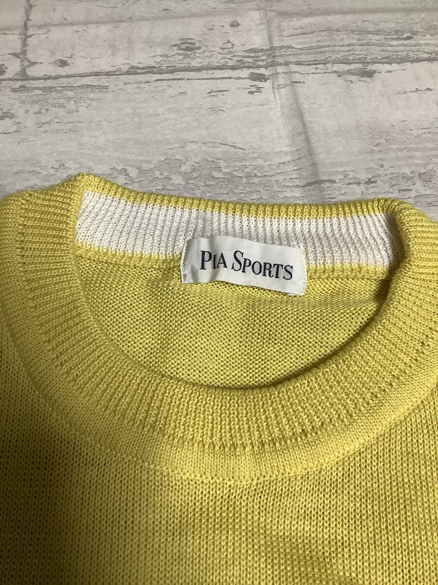 タグなしサービス　新品未使用　激レア　ピアスポーツ　定価23,000円程　 Ｌサイズ 　カットソー　半袖ニット　イエロー系_画像8