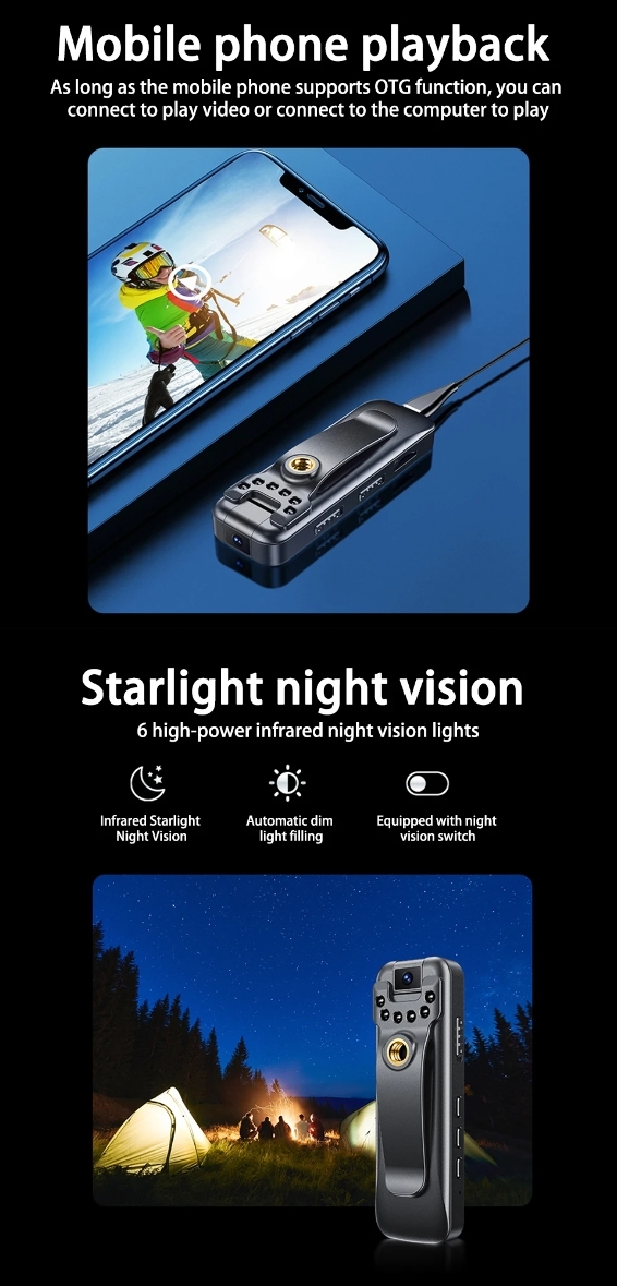 【新品】 ライターサイズ　180度 回転レンズ　 小型カメラ　赤外線LED　スライドスイッチで動(dòng)作確実　ナイビジョン　Type-C 充電