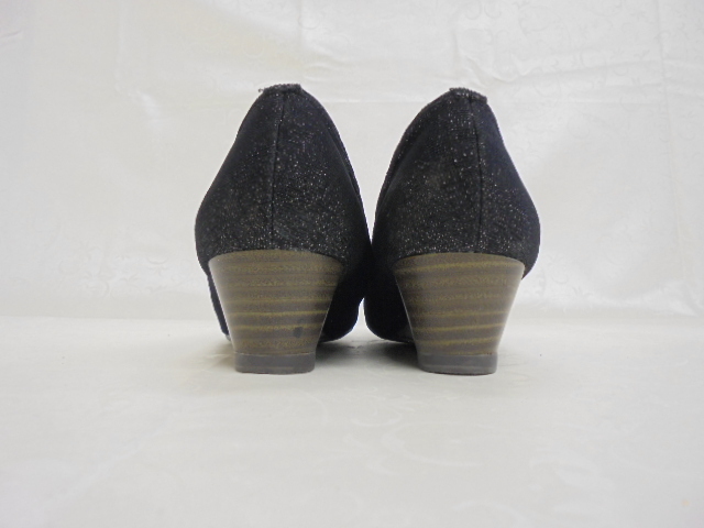 【KCM】JHKS-236-23.0★ワケあり長期展示品★LOOP&LOOP レディース ウェッジソール パンプス ブラック系 23.0cm_画像4