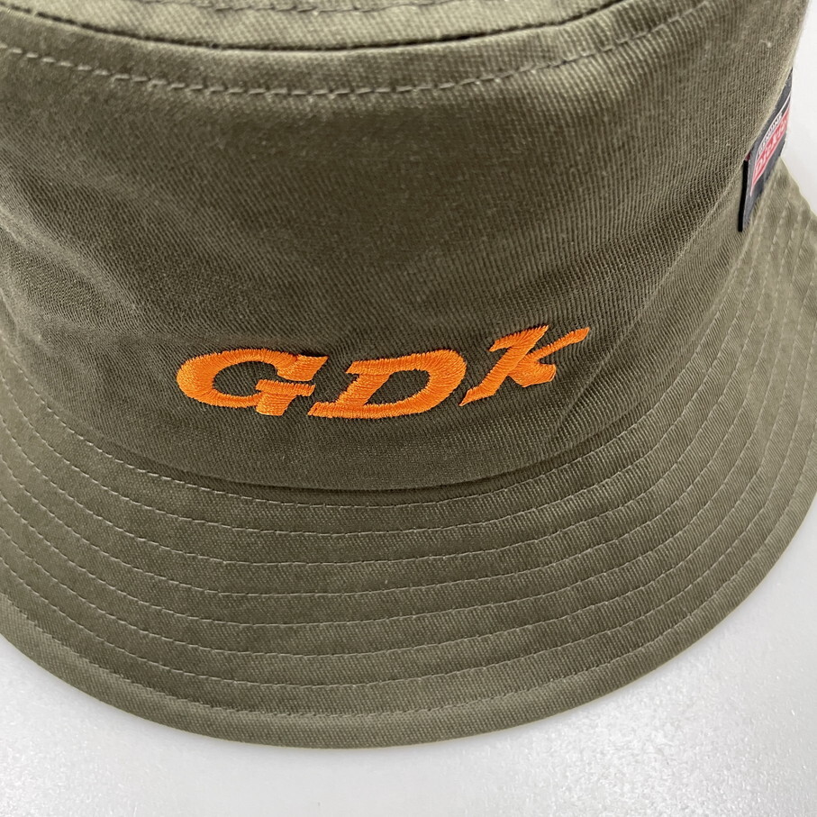 Dickies グリーン系 バケットハット 帽子 スポーツ ゴルフ アウトドア キャンプ バイクオートバイ ブラックタグ オレンジ刺繍 ディッキーズ_画像3