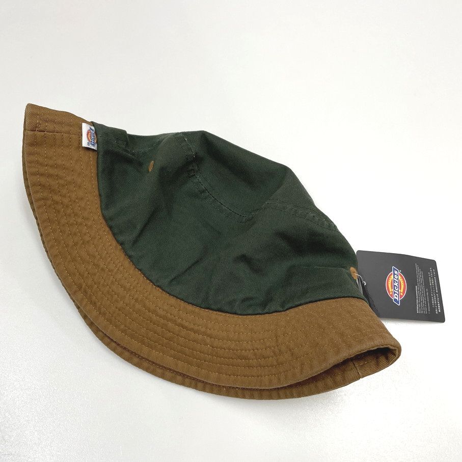 Dickies グリーン×ブラウン バケットハット 帽子 スポーツ ゴルフ バイク キャンプ アウトドア オートバイ釣り ホワイトタグ ディッキーズ_画像8