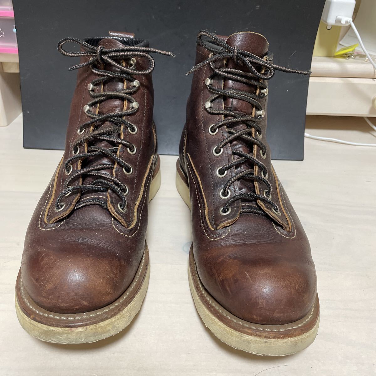 試着のみ RED WING 廃盤 名作 2906 ラインマン US8 1/2 RED WING 2906 6inch LINEMAN BOOTS ラインマン / レッド