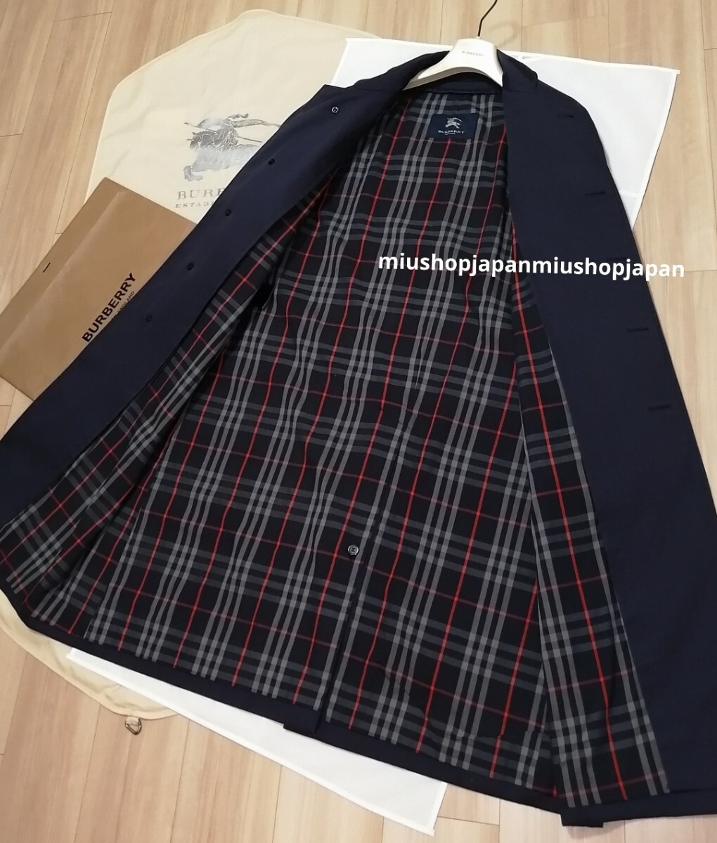 本物上質●バーバリーロンドン　BURBERRY　LONDON　 ステンカラーコート ロングコート ネイビー コート　XL_画像5