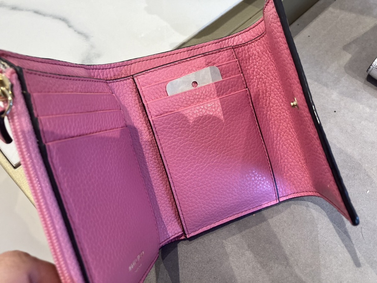 ジミーチュウ ☆JIMMY CHOO☆ LONI 三つ折り 財布 Wallet ジミーチュウ JIMMY CHOO LONI 三つ折り 財布 ピンク 新品
