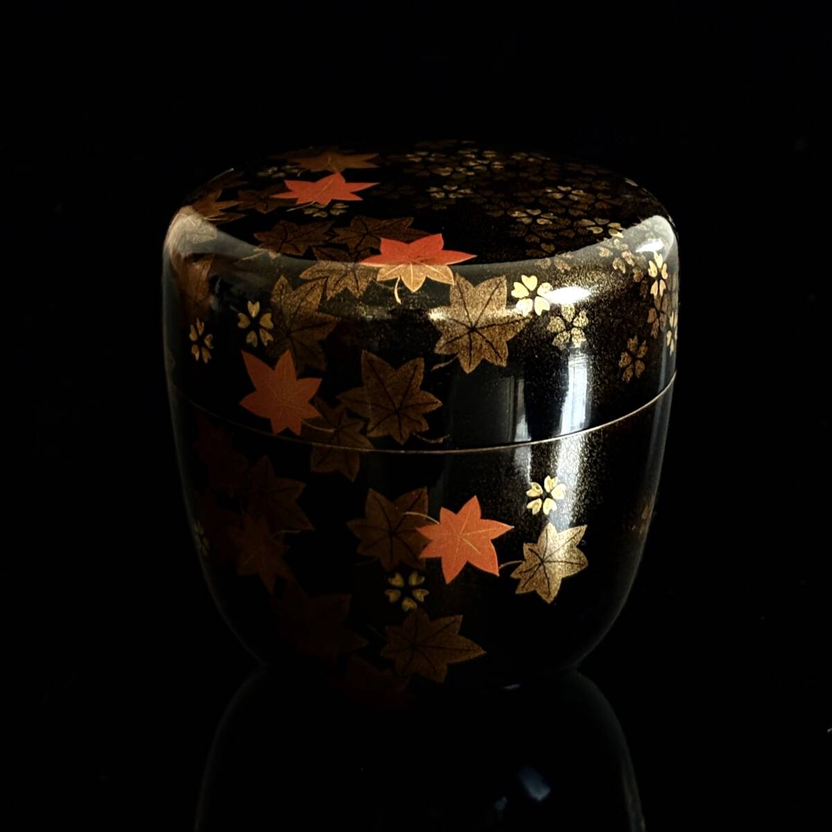 -飯田光秋- 雲錦蒔絵棗 飯田光秋- 雲錦蒔絵棗 内銀/高さ7.3cm/茶道具