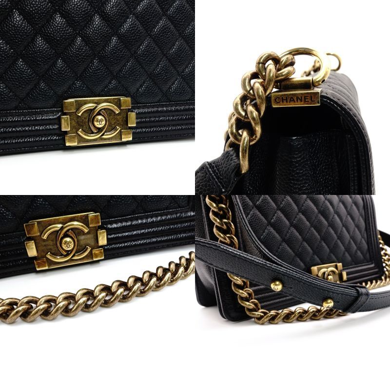 CHANEL シャネル ボーイシャネル キャビアスキン ネイビー シャネル / CHANEL ボーイシャネル チェーンショルダー 25cm