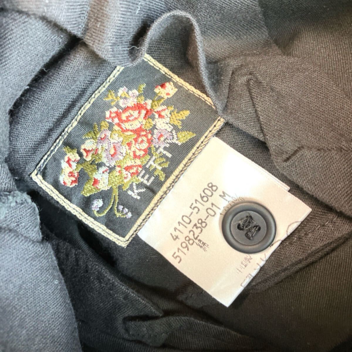 ケティ KETTY 花柄刺繍 ハーフパンツ ショートパンツ ブラック 黒 Mサイズ レディース ヴィンテージ_画像8