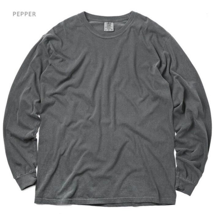 新品未使用 コンフォートカラーズ 6.1oz 長袖Tシャツ ペッパー Lサイズ COMFORT COLORS 6014 RINGSPUN LONG SLEEVE T-Shirts_画像4