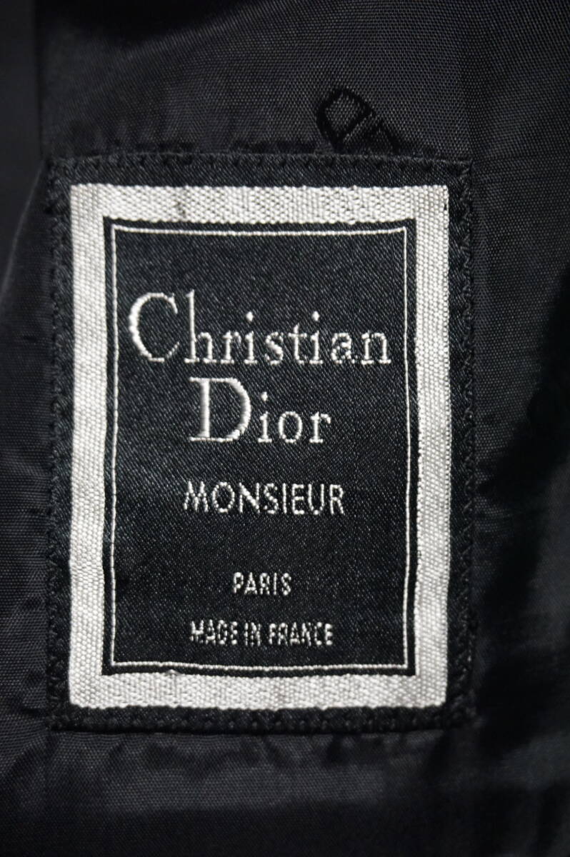 【希少フランス製】Christian Dior MONSIEUR クリスチャンディオールムッシュー テーラードジャケット ブラック ウール モヘア モヘヤ_画像3