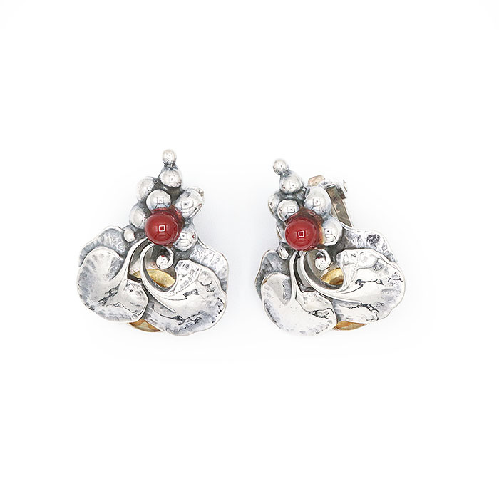 Georg Jensen George Jensen серьги 1996 машина ne Lien серебряный 925 SV925 виноград серый p аксессуары женский коробка / пакет приложен 