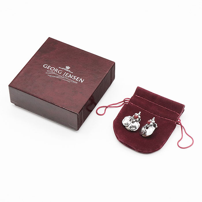 Georg Jensen George Jensen серьги 1996 машина ne Lien серебряный 925 SV925 виноград серый p аксессуары женский коробка / пакет приложен 