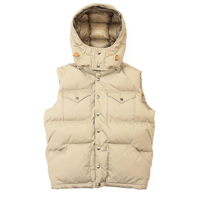 【SALE】THE NORTH FACE ザ・ノース フェイス ダウン ベスト PURPLE LABEL パープル レーベル ロゴ 光電子 フード取外可 メンズ M ベージュ_画像1
