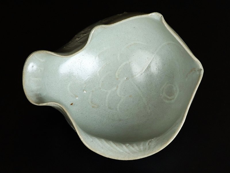 【真作】珍品　瓜壺 青瓷　河井寛次郎　(共箱) 河井寛次郎 】最上位作 青瓷魚鉢 鐘渓窯 大珍品！ 河井敏孝識