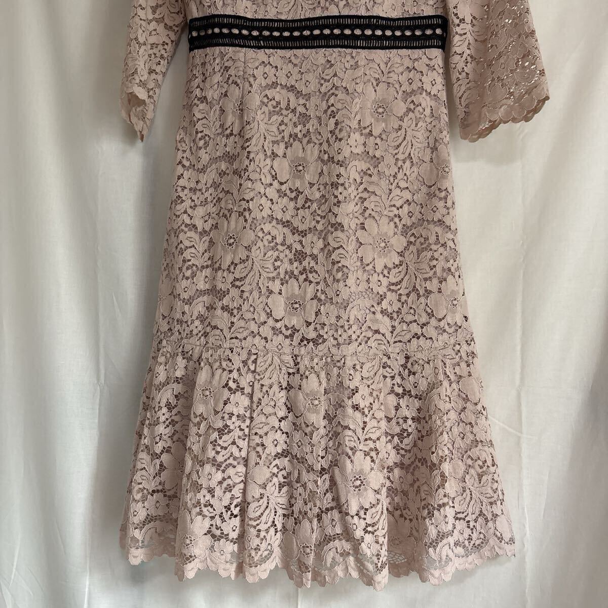 ワンピース 七分袖　36 ローズティアラ　可愛い　レース　ピンク　刺繍　結婚式　冠婚葬祭　ドレス　音楽　発表会　お呼ばれ　パーティ_画像6