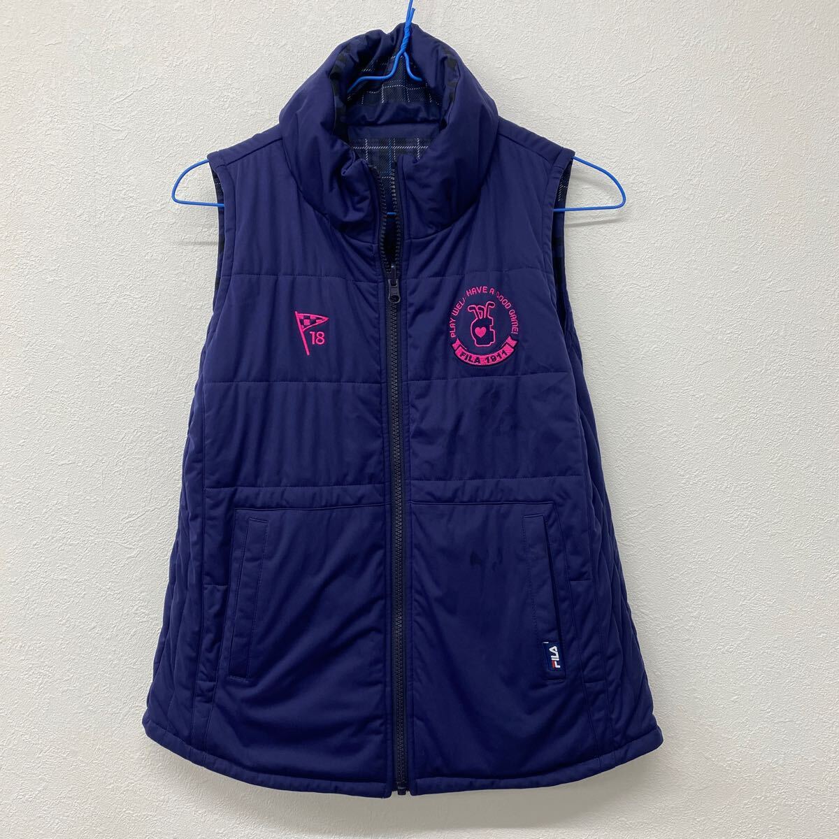 FILAフィラ レディース ベスト　　 中綿　　　ネイビー　Ｍサイズ △1_画像6