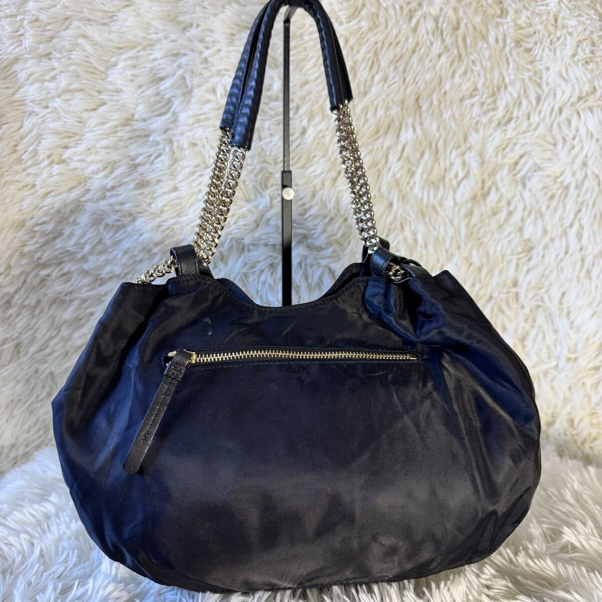 agnes b. VOYAGE アニエスベー チェーンバック トートバック 黒_画像4