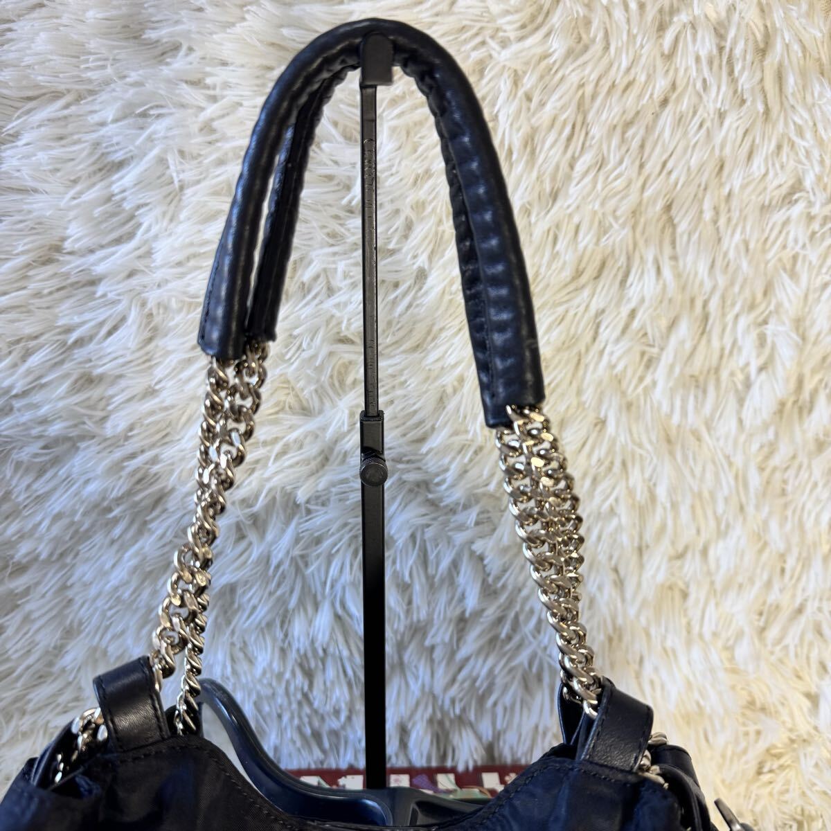 agnes b. VOYAGE アニエスベー チェーンバック トートバック 黒_画像5